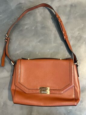 BCBGMaxAzria Chestnut Brown Leather Shoulder Bag